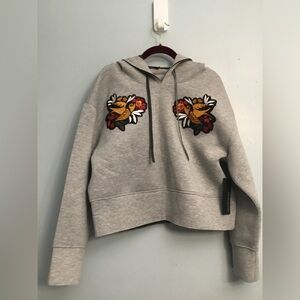 EVA LONGORIA Gray Embroidered Hoodie